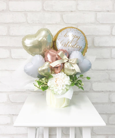 HAPPYBIRTHDAY  Heart  Flower Bouquet (Ivory)【税込】